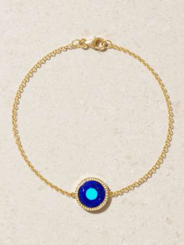 JENNIFER MEYER Mini Evil Eye 18-karat gold multi-stone bracelet