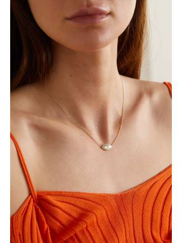 JENNIFER MEYER Evil Eye 18-karat gold diamond necklace