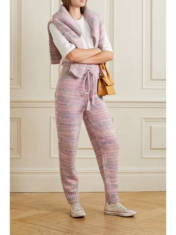 LOVESHACKFANCY Olvera gestreifte Jogginghose aus Strick