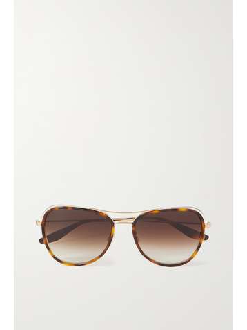 BARTON PERREIRA Gesner aviator-style tortoiseshell acetate and gold-tone sunglasses