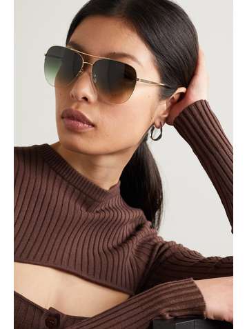 BARTON PERREIRA Gesner aviator-style gold-tone sunglasses