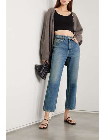 B SIDES Louis cropped high-rise straight-leg jeans