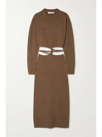 CHRISTOPHER ESBER Maxikleid aus einer Woll-Kaschmirmischung mit Cut-out