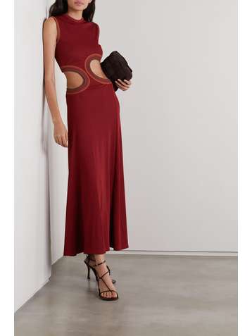 CHRISTOPHER ESBER Maxikleid aus Stretch-Jersey mit Cut-out