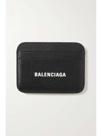 BALENCIAGA Porte-cartes en cuir texturé imprimé Cash