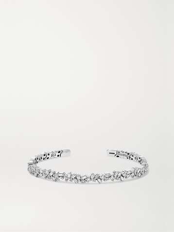 SUZANNE KALAN 18-karat white gold diamond cuff