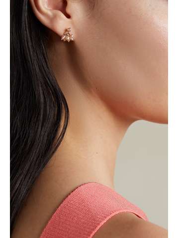 WWAKE Boucles d'oreilles en or recyclé, perles et pierres de soleil Cloudburst