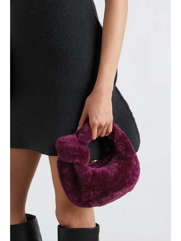 BOTTEGA VENETA Jodie mini knotted shearling tote