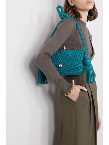 BOTTEGA VENETA Torchon tasseled twisted leather shoulder bag