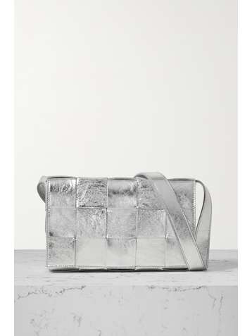 BOTTEGA VENETA Cassette metallic intrecciato leather shoulder bag
