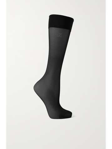 WOLFORD + Amina Muaddi Socken aus Stretch-Tüll mit Kristallen