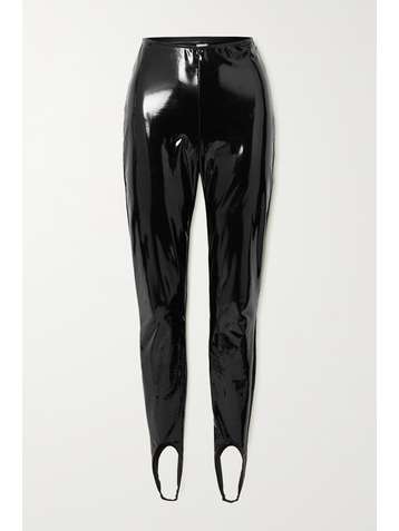 WOLFORD + Amina Muaddi latex stirrup leggings