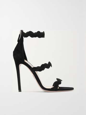 PRADA Scalloped suede sandals