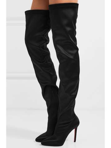CHRISTIAN LOUBOUTIN Montana 120 stretch-satin thigh boots