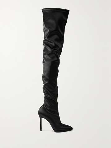 CHRISTIAN LOUBOUTIN Montana 120 stretch-satin thigh boots