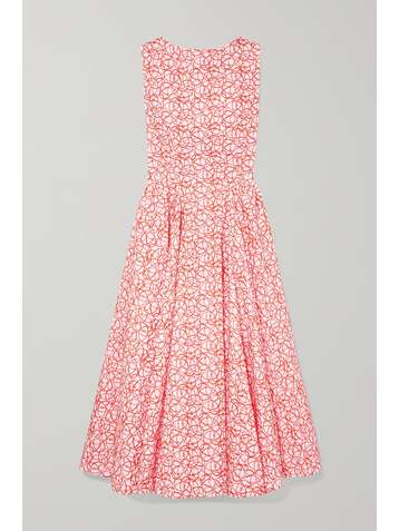 ALAÏA Embroidered cotton-poplin midi dress