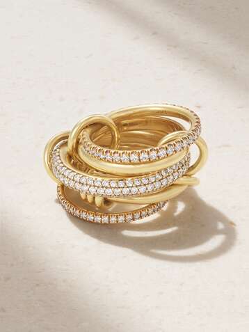 SPINELLI KILCOLLIN Venus set of five 18-karat yellow gold diamond rings