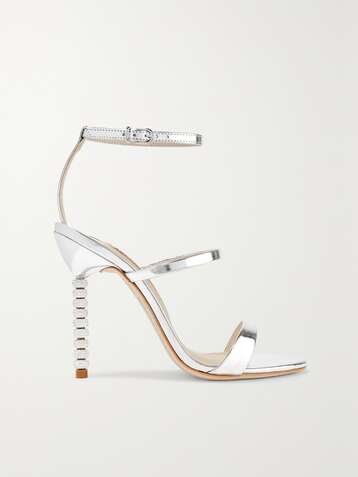 SOPHIA WEBSTER Rosalind crystal-embellished metallic leather sandals
