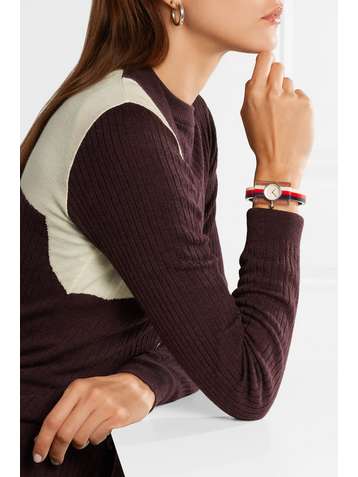 GUCCI Plexiglas silver-tone watch