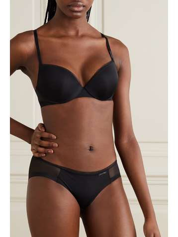 CALVIN KLEIN Culotte en jersey stretch et en résille Sculpted