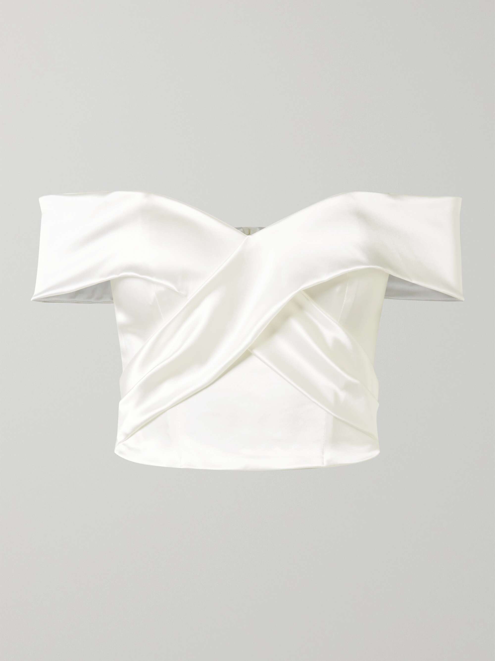 HALFPENNY Kelly stretch-duchesse satin top | NET-A-PORTER