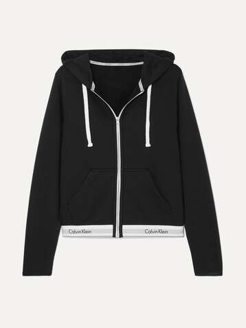 CALVIN KLEIN Veste à capuche en jersey de coton mélangé