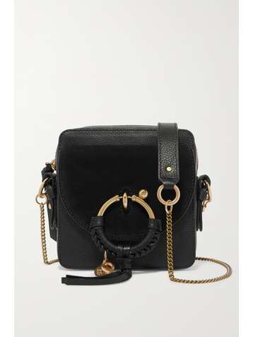 SEE BY CHLOÉ Square textured-leather and suede shoulder bag