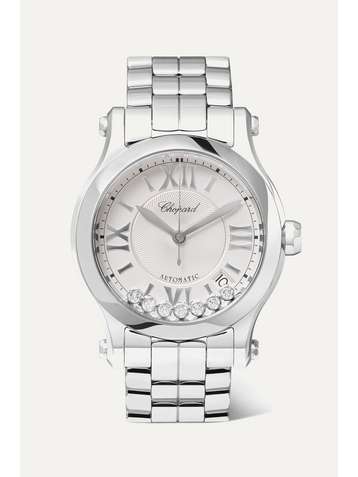 CHOPARD Happy Sport Automatic 36mm stainless steel and diamond watch