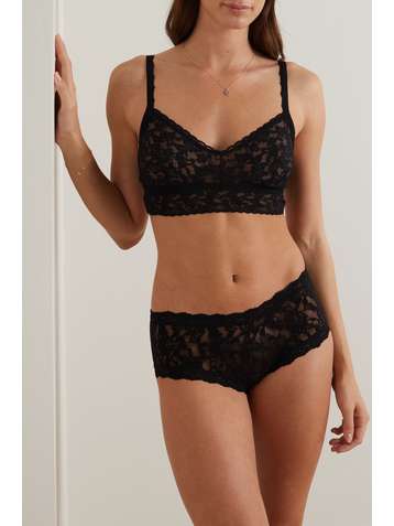 HANKY PANKY + NET SUSTAIN Retro hoch sitzender String aus Stretch-Spitze