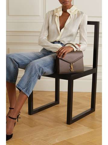 SAINT LAURENT Cassandra medium textured-leather tote