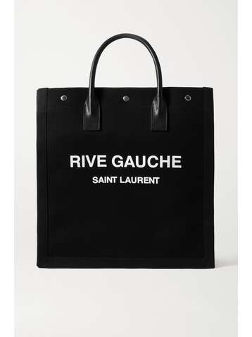 SAINT LAURENT Noe North South Tote aus Canvas mit Lederbesätzen und Print