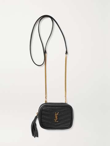 SAINT LAURENT Lou Baby quilted textured-leather shoulder bag