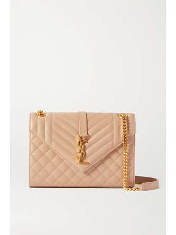 SAINT LAURENT Sac porté épaule en cuir texturé matelassé Envelope Medium