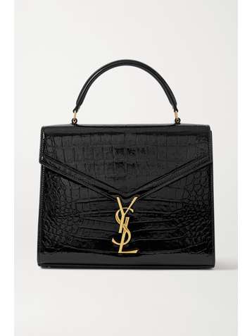 SAINT LAURENT Cassandra medium croc-effect leather tote
