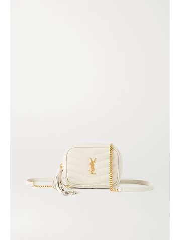 SAINT LAURENT Lou Baby quilted textured-leather shoulder bag