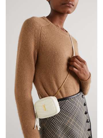SAINT LAURENT Lou Baby quilted textured-leather shoulder bag