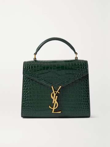 SAINT LAURENT Cassandra mini croc-effect leather tote