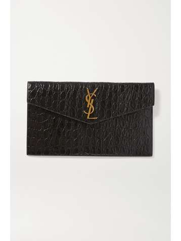 SAINT LAURENT Pochette en cuir effet croco Uptown
