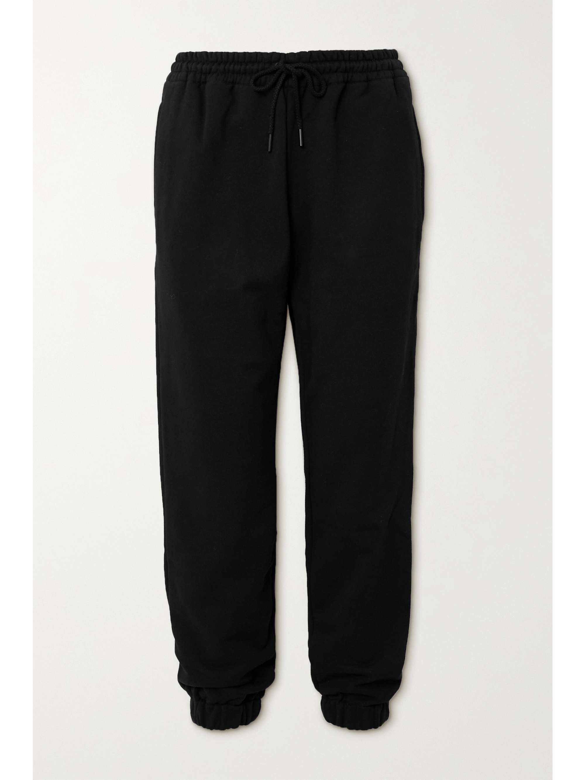 Black Cotton-jersey track pants 