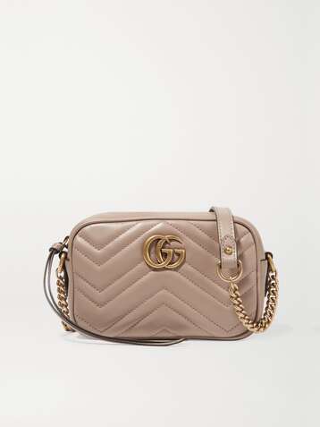 GUCCI GG Marmont Camera mini Schultertasche aus gestepptem Leder