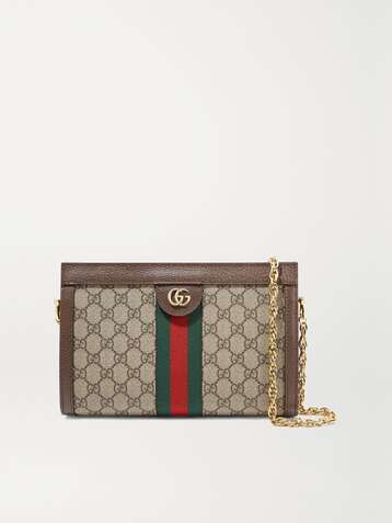 GUCCI Sac porté épaule en toile enduite imprimée et en cuir texturé Ophidia