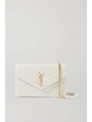 SAINT LAURENT Sac porté épaule en cuir texturé Monogramme