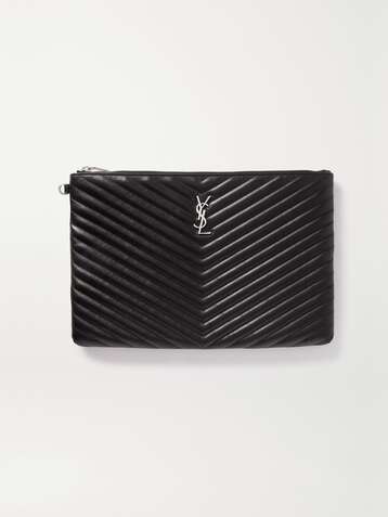 SAINT LAURENT Quilted leather pouch