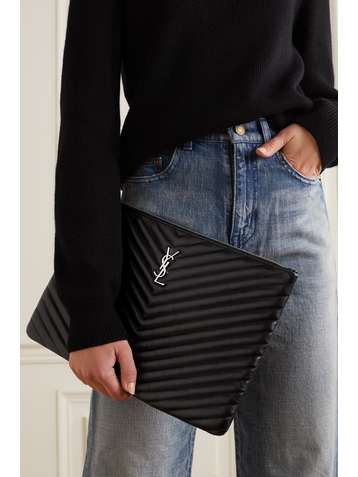 SAINT LAURENT Quilted leather pouch