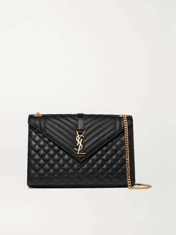 SAINT LAURENT Sac porté épaule en cuir texturé matelassé Envelope Large