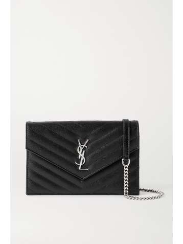 SAINT LAURENT Envelope textured-leather shoulder bag