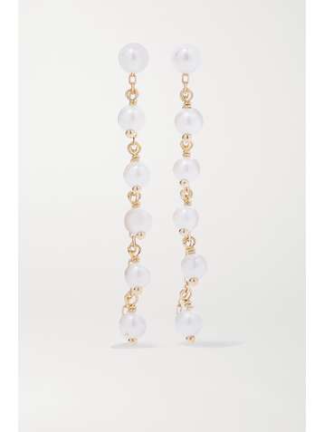MIZUKI 14-karat gold pearl earrings