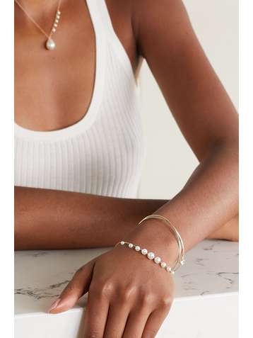 MIZUKI 14-karat gold pearl bracelet