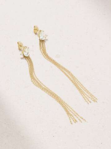 MIZUKI 14-karat gold, topaz and diamond earrings