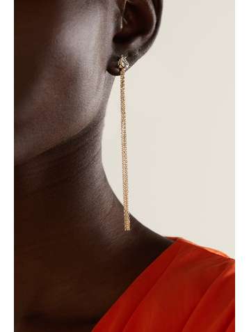 MIZUKI 14-karat gold, topaz and diamond earrings